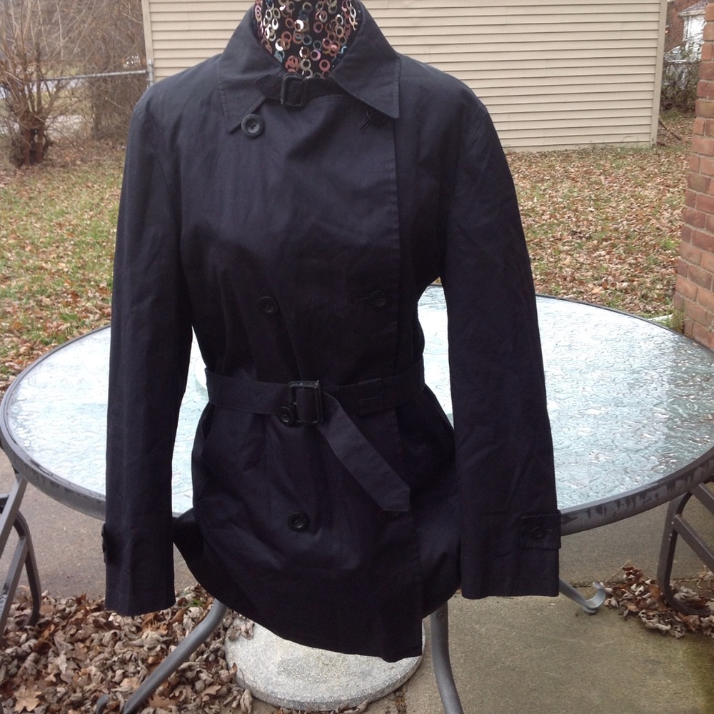 Burberry Black Trench Coat with Belt